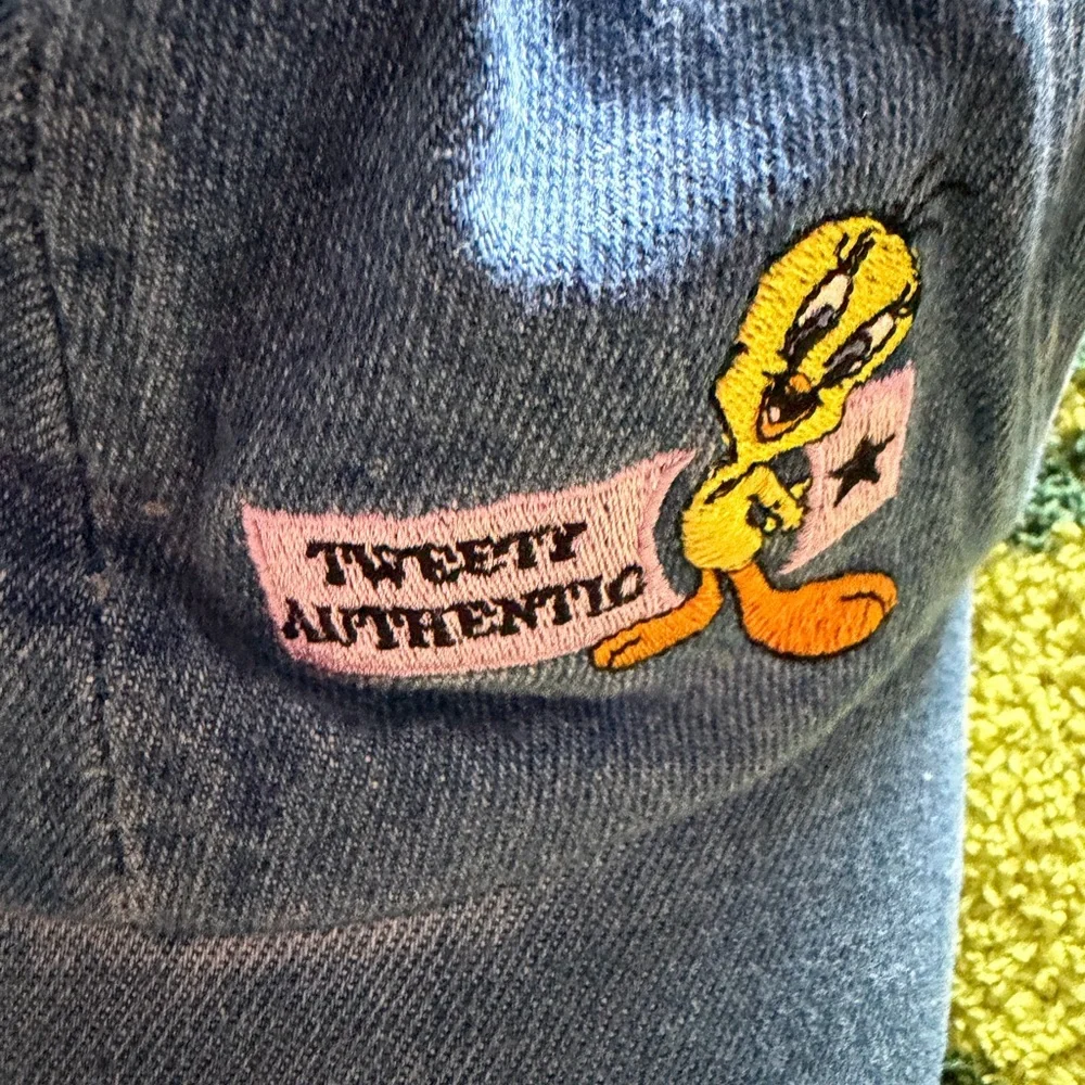 Trendy Blue Denim Cap with Tweety Bird Patch VTG